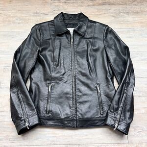 Wilson’s Leather Maxima Black Leather Jacket Small Thinsulate Lined Moto Biker